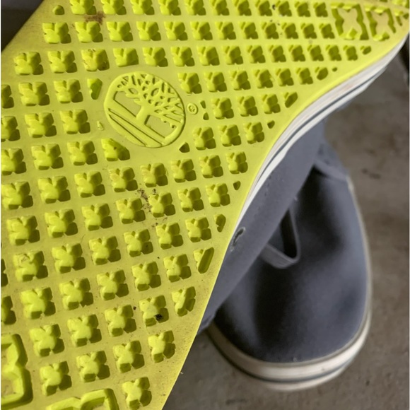 Timberland Earthkeepers Sz 9.5 Grey Canvas with Lime rubber outsole - Picture 7 of 9